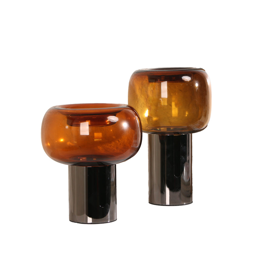 CAC10701-KM Amber Large Glass Vase - Brown
