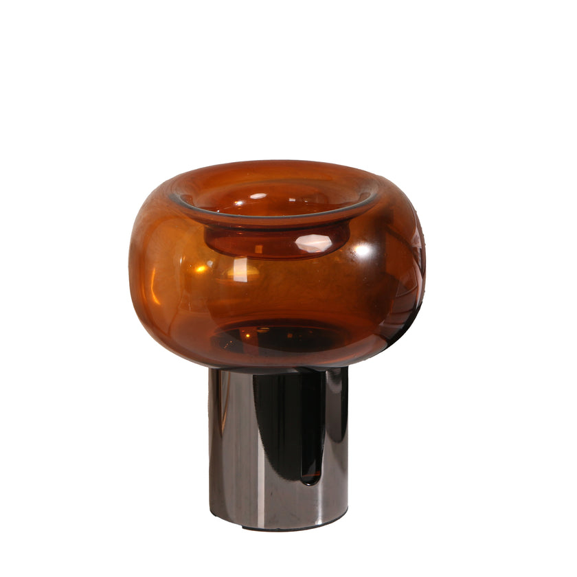 CAC10701-KM Amber Large Glass Vase - Brown