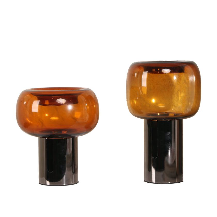 CAC10701-KM Amber Large Glass Vase - Brown