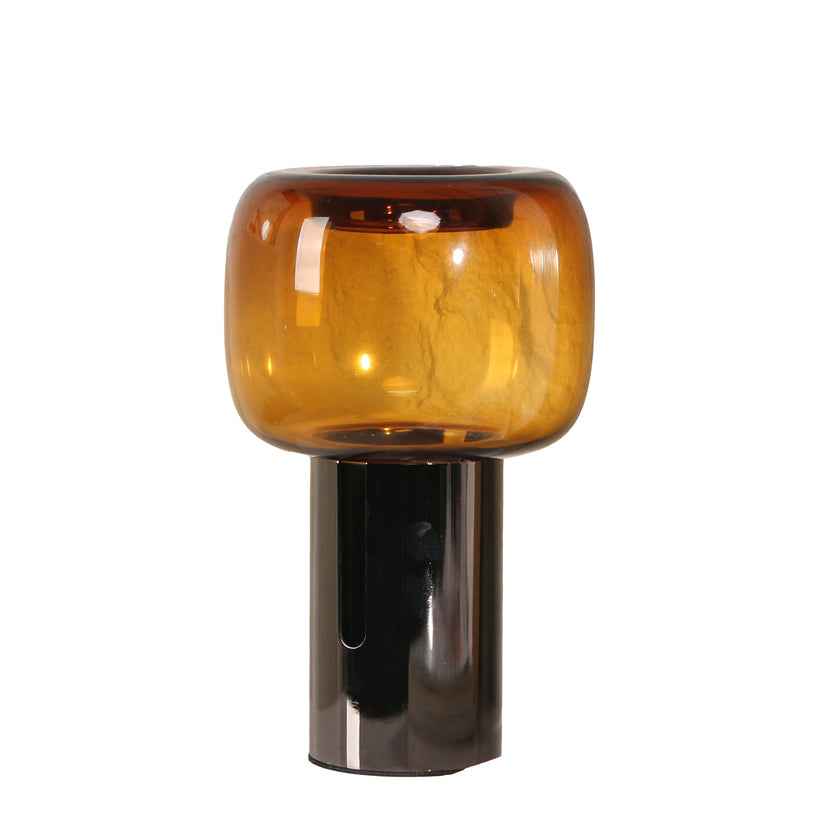 CAC10702-KM Amber Small Glass Vase - Brown