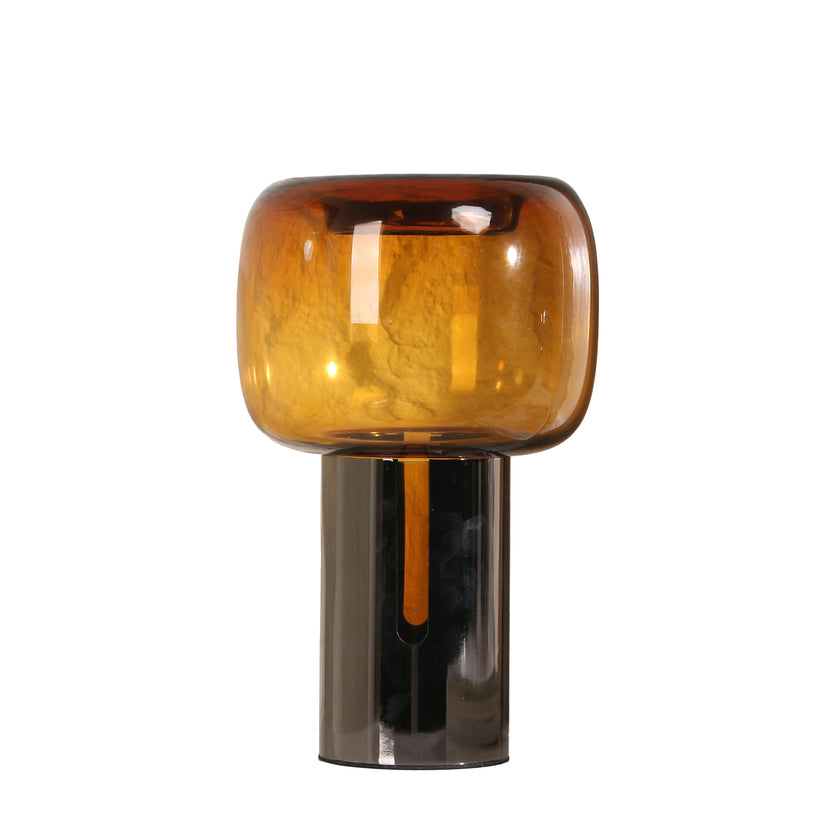 CAC10702-KM Amber Small Glass Vase - Brown