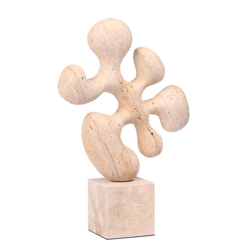 CAC10705-KM Geometric  Marble Sculpture - Beige