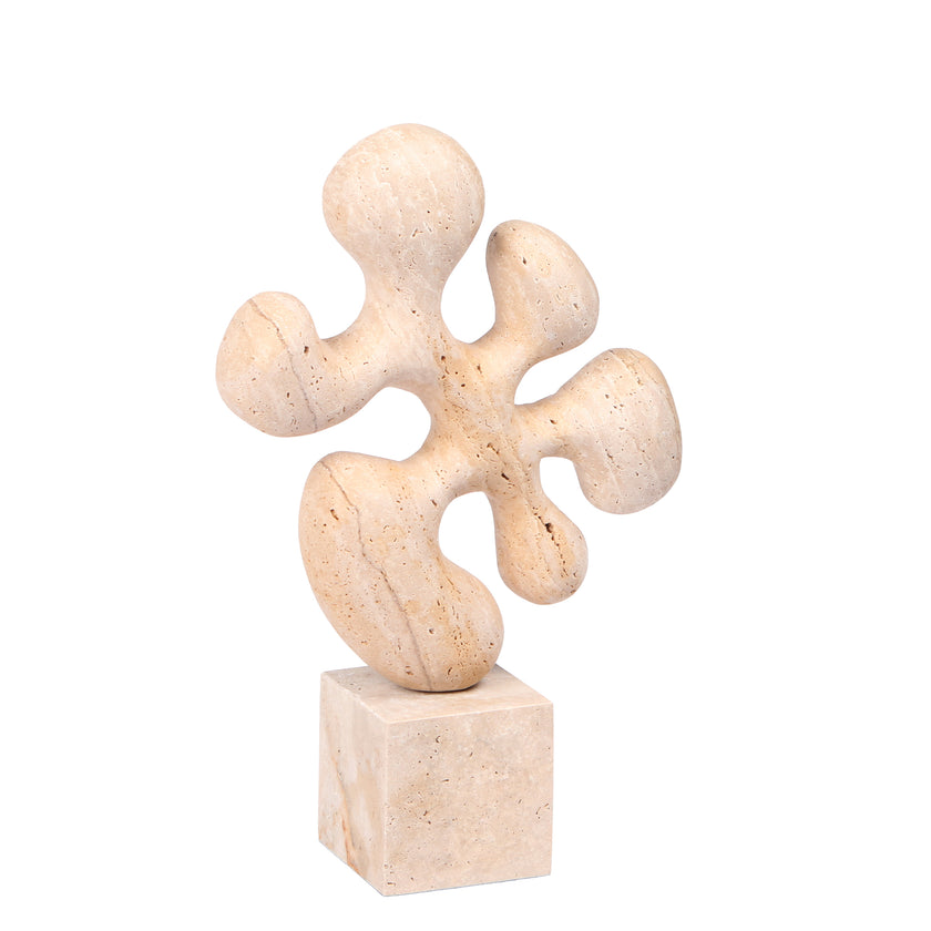 CAC10705-KM Geometric  Marble Sculpture - Beige