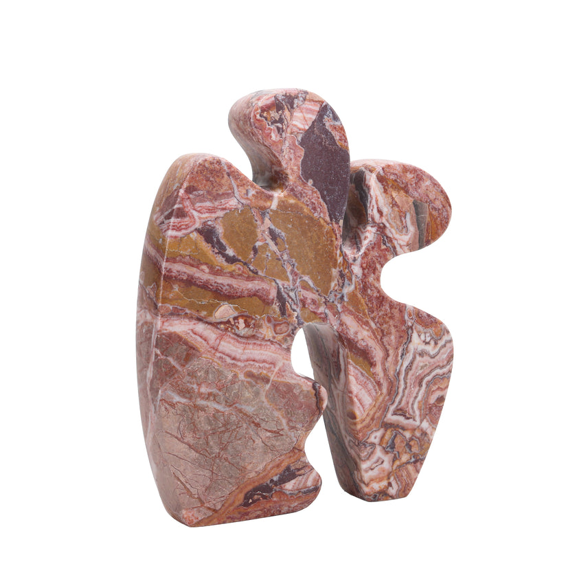 CAC10727-KM Carved Marble Accent Sculpture - Red Ochre