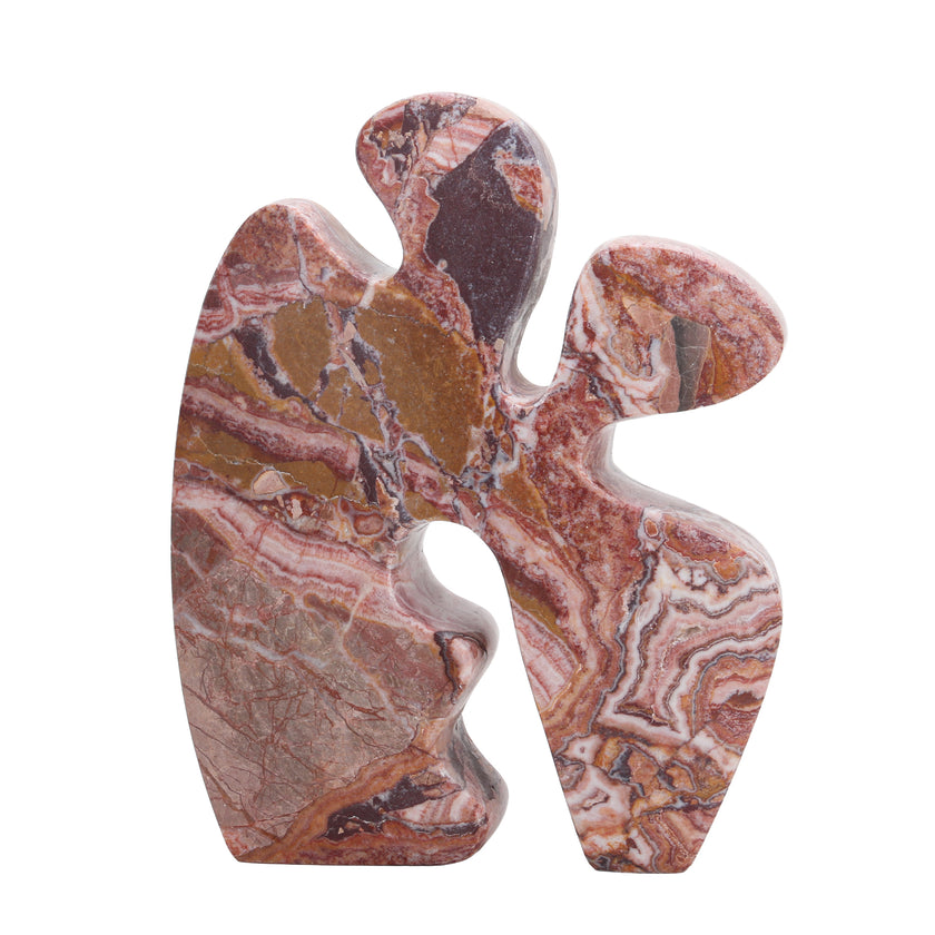 CAC10727-KM Carved Marble Accent Sculpture - Red Ochre