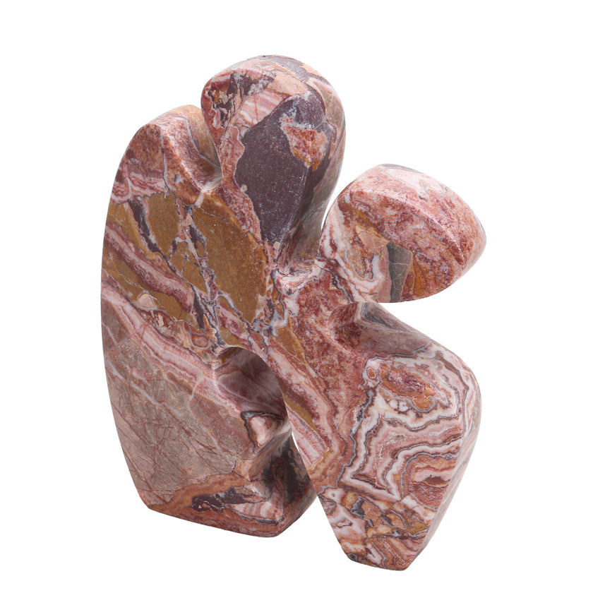 CAC10727-KM Carved Marble Accent Sculpture - Red Ochre