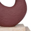 CAC10719-KM Organic Shape Marble Sculpture - Maroon