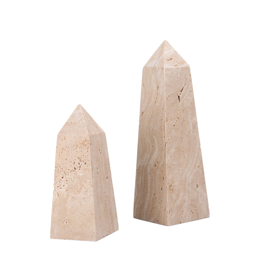 CAC10722-KM Obelisks Large Sculpture - Beige