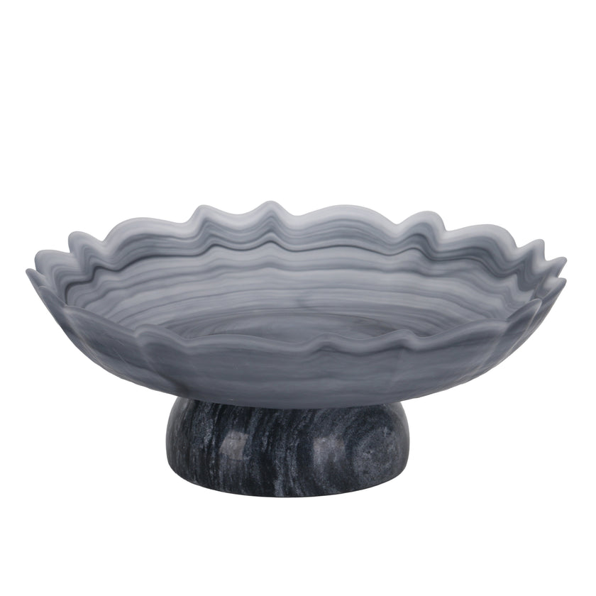 CAC10724-KM Lotus Glass Tray - Grey