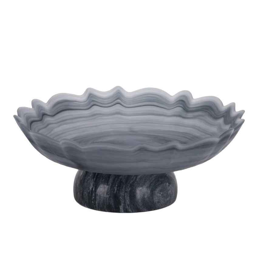 CAC10724-KM Lotus Glass Tray - Grey