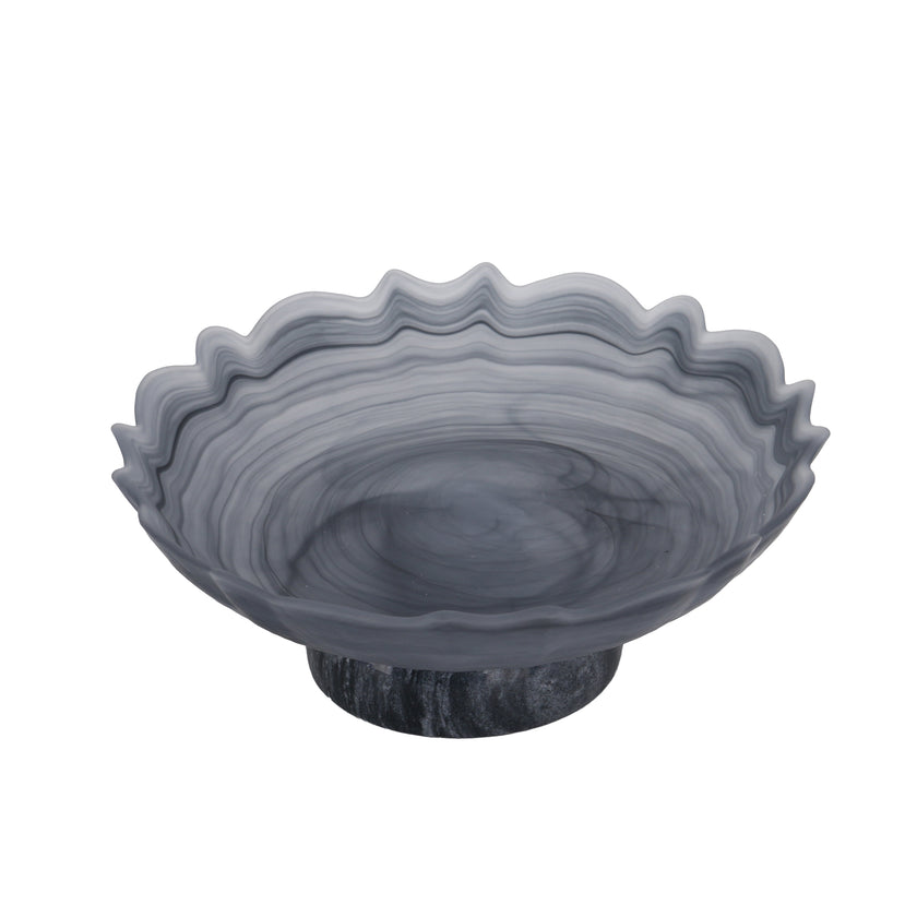 CAC10724-KM Lotus Glass Tray - Grey