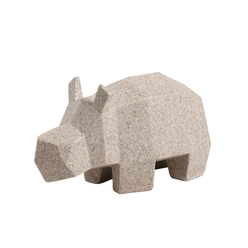CAC10730-FC Stone Hippo Sculpture