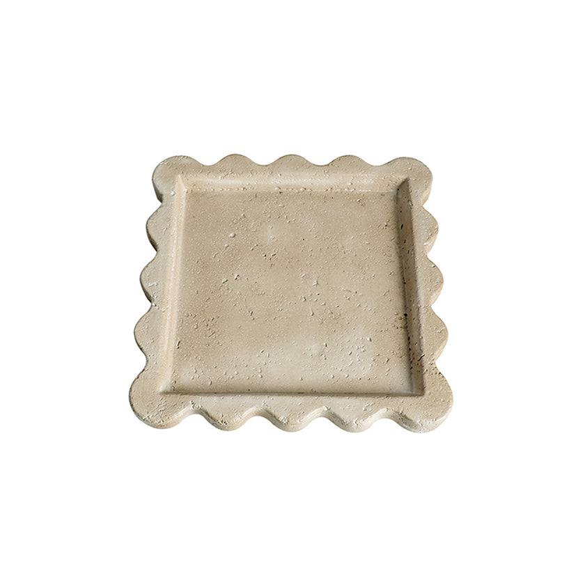 CAC10735-FC Curved Edge Travertine Plate A