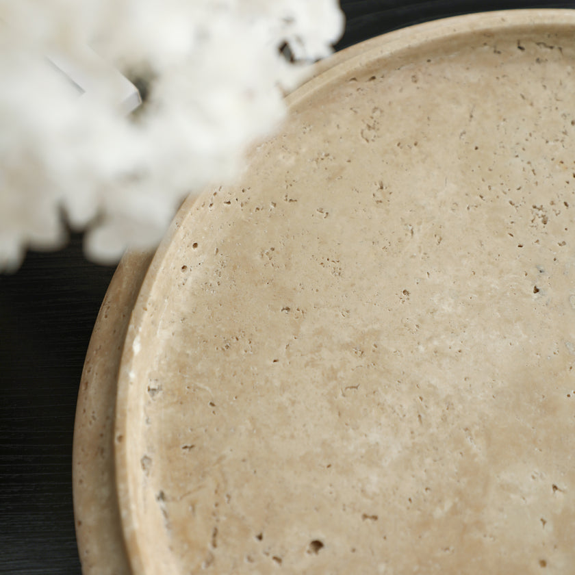 CAC10737-FC Travertine Flying Cake Plate