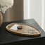 CAC10743-FC Leaf Shaped Marble Plate - Coffee