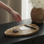 CAC10743-FC Leaf Shaped Marble Plate - Coffee