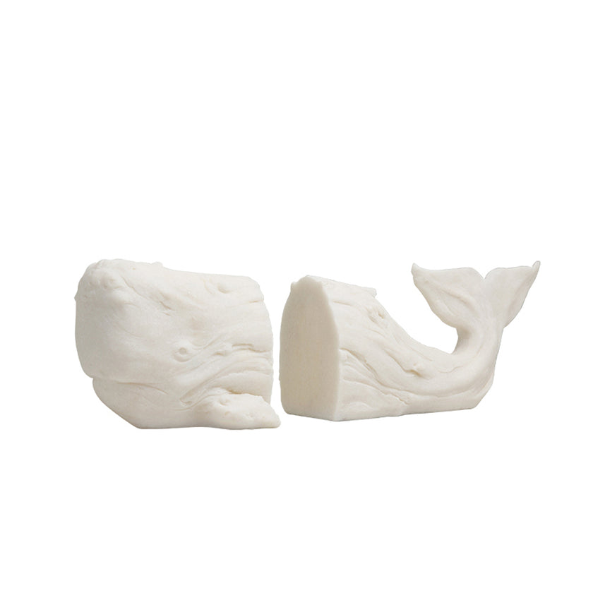 CAC10744-FC Sandstone Whale Bookend - White