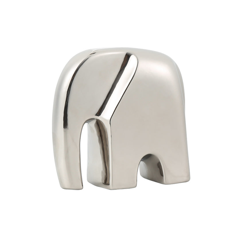 CAC10750-FC Ceramic Elephant Sclupture - Silver