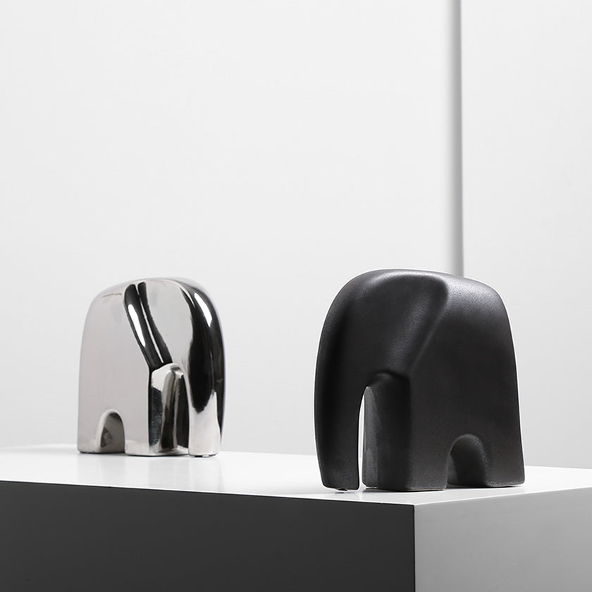 CAC10750-FC Ceramic Elephant Sclupture - Silver