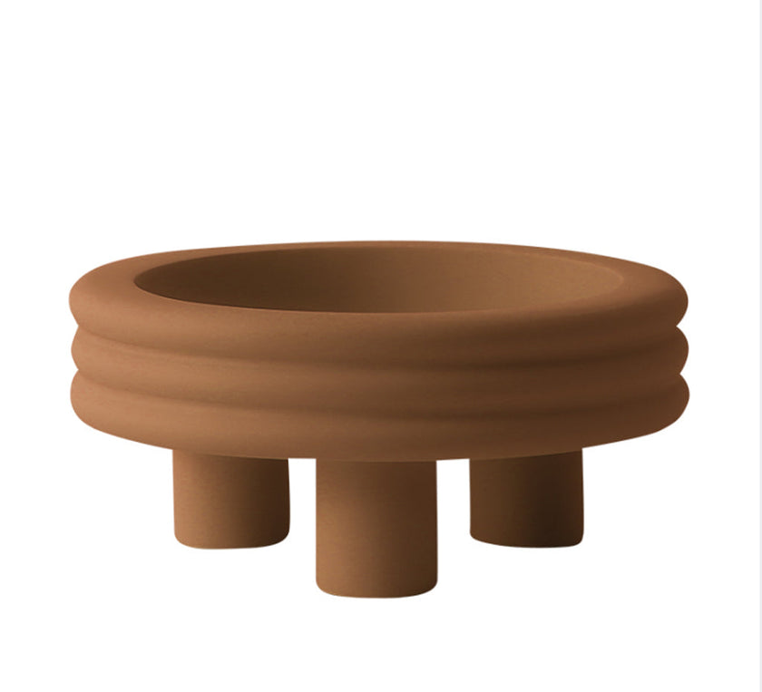 CAC10757-FC Round Hight Plate - Brown