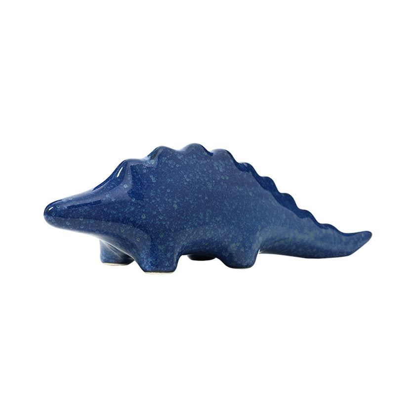 CAC10773-FC Blue Glaze Ceramic Stegosaurus