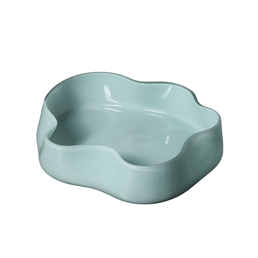 CAC10783-FC Glass Petal Plate A - Blue