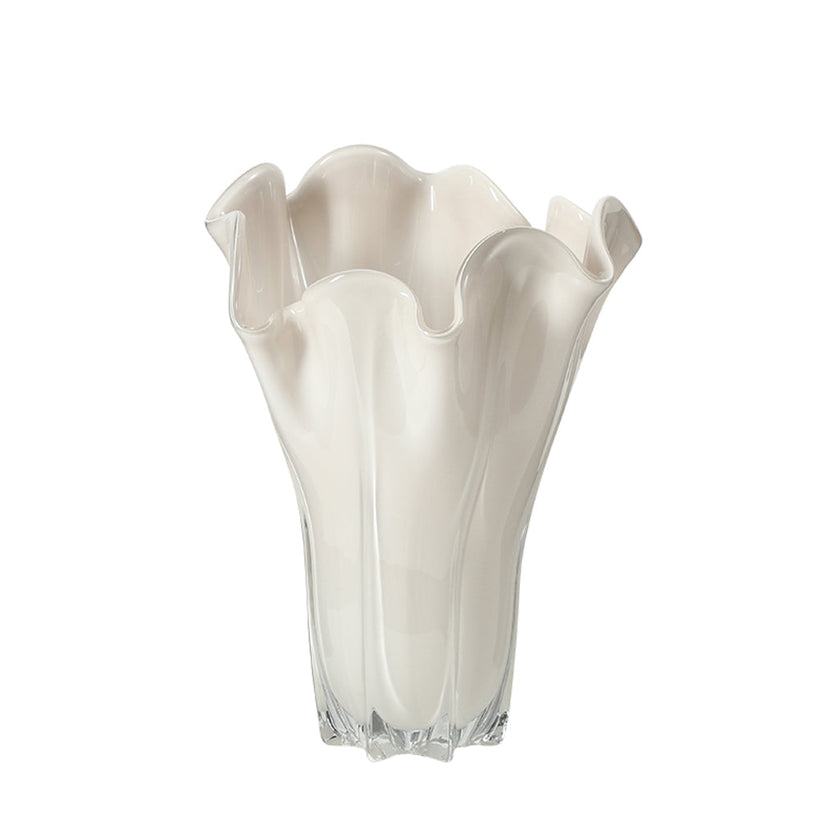 CAC10798-FC Handmade Glass Lotus Leaf Vase