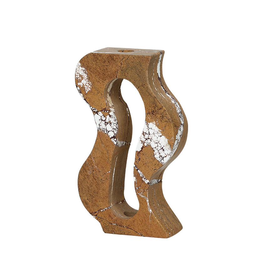 CAC10799-FC Marble Hollow Bottle -  Coffee