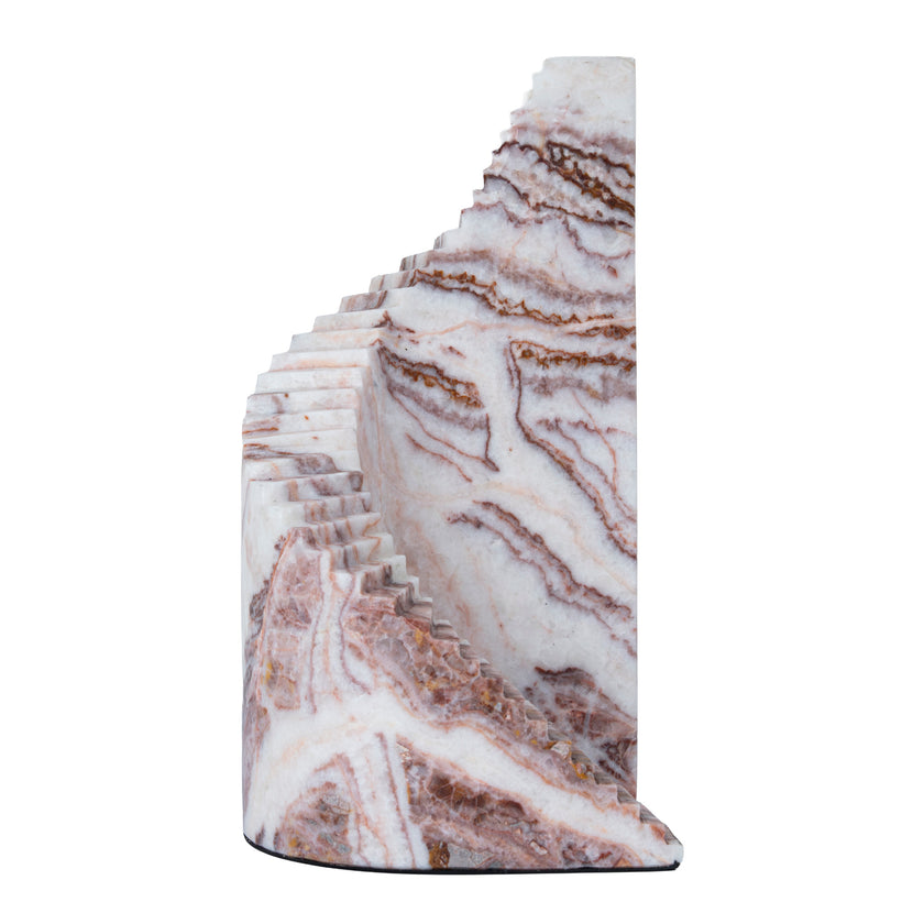 CAC12531-KM Step Marble Sculpture - Red Ochre