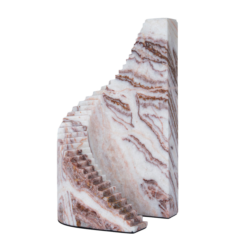 CAC12531-KM Step Marble Sculpture - Red Ochre