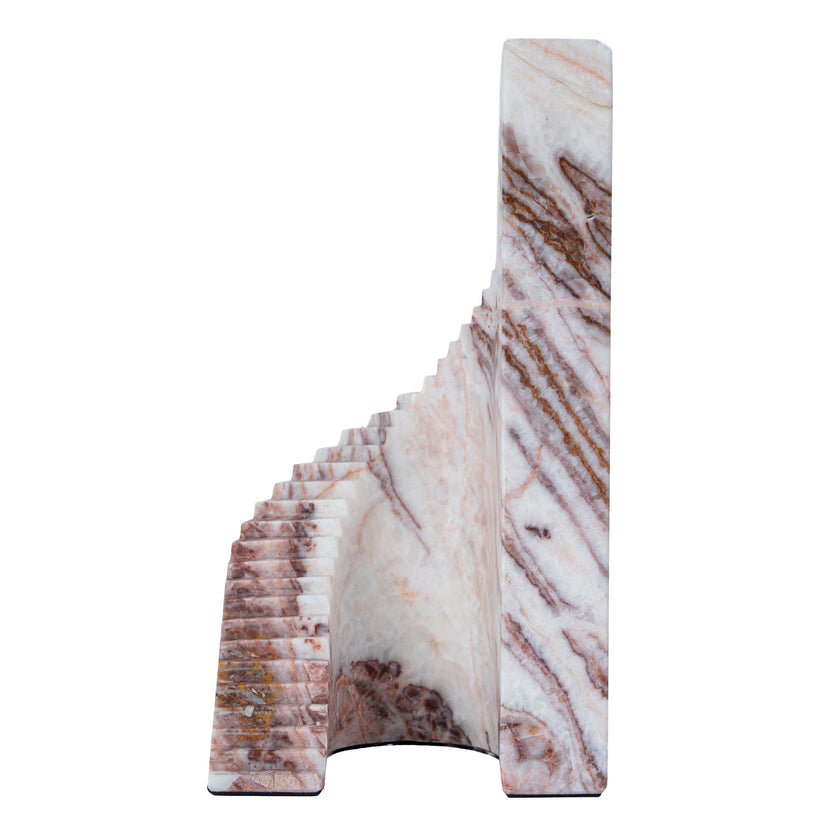 CAC12531-KM Step Marble Sculpture - Red Ochre