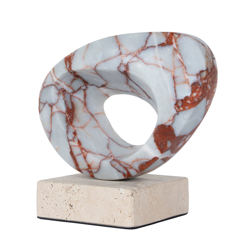 CAC12536-KM Halo Marble Sculpture - Bulgari Red