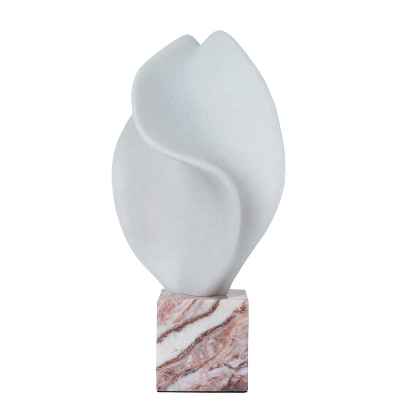 CAC12539-KM Geometric Marble Sculpture - Red Ochre