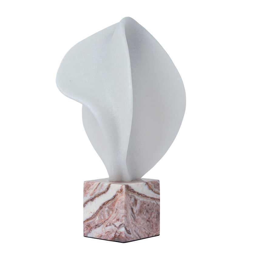 CAC12539-KM Geometric Marble Sculpture - Red Ochre