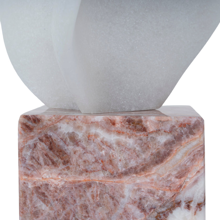 CAC12539-KM Geometric Marble Sculpture - Red Ochre