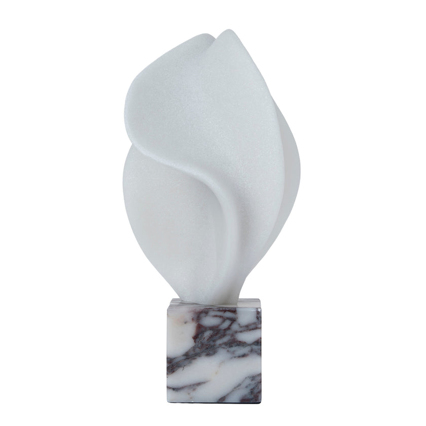 CAC12540-KM Geometric Marble Sculpture - Bulgari White