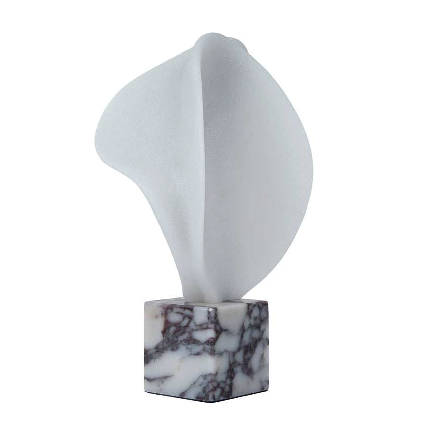 CAC12540-KM Geometric Marble Sculpture - Bulgari White