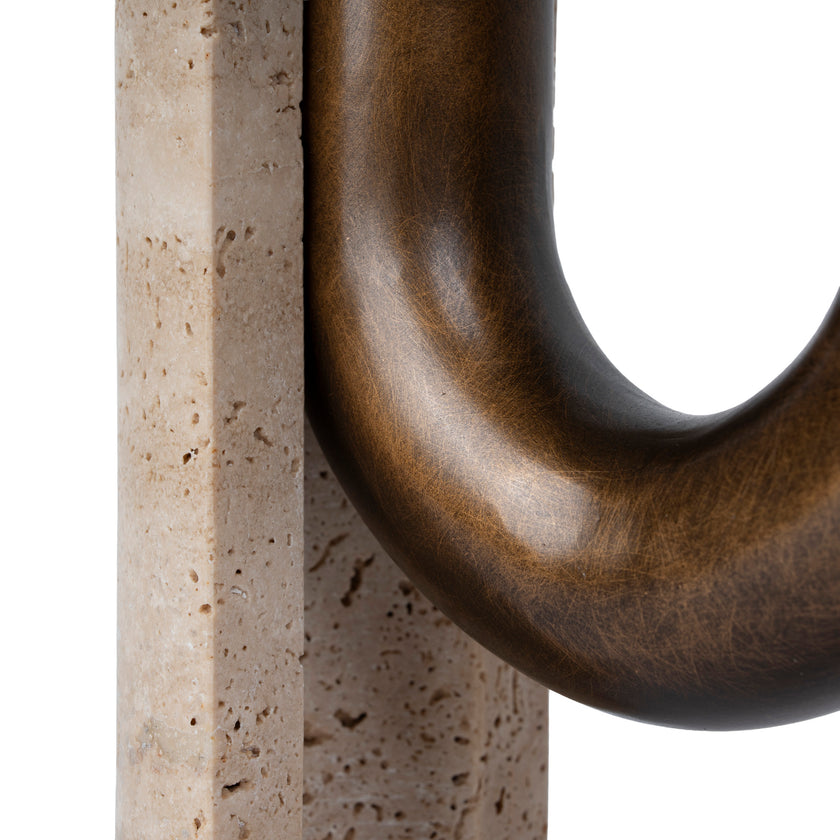 CAC12651-KM  U-Shape Vase - Darkend Bronze
