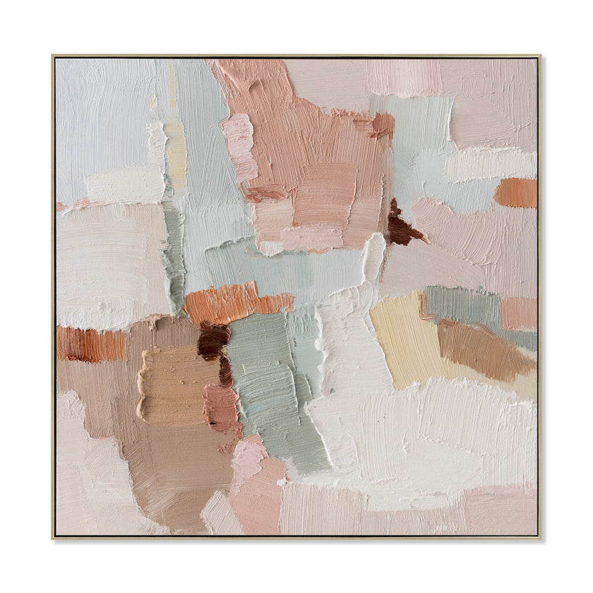 CAR12214-CLO 100 x 100cm Framed Canvas - Natural