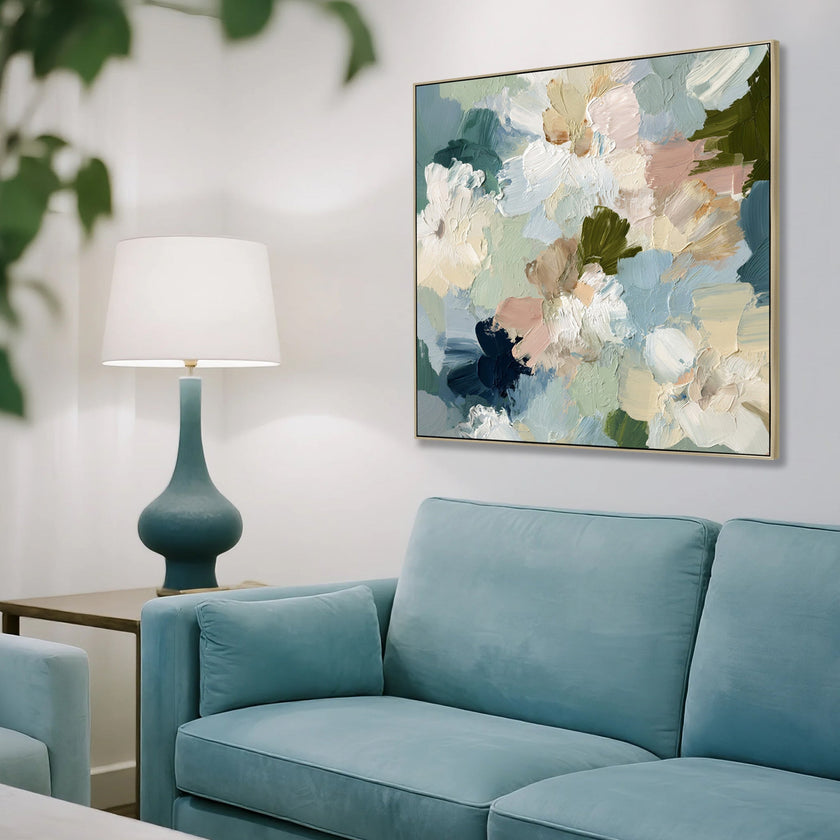 CAR12221-CLO 100 x 100cm Framed Canvas - Natural