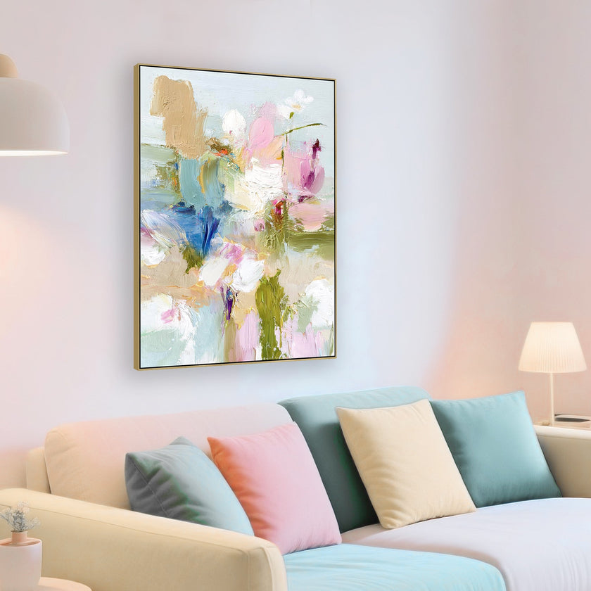 CAR12306-CLO 90 x 120cm Framed Canvas - Light Natural