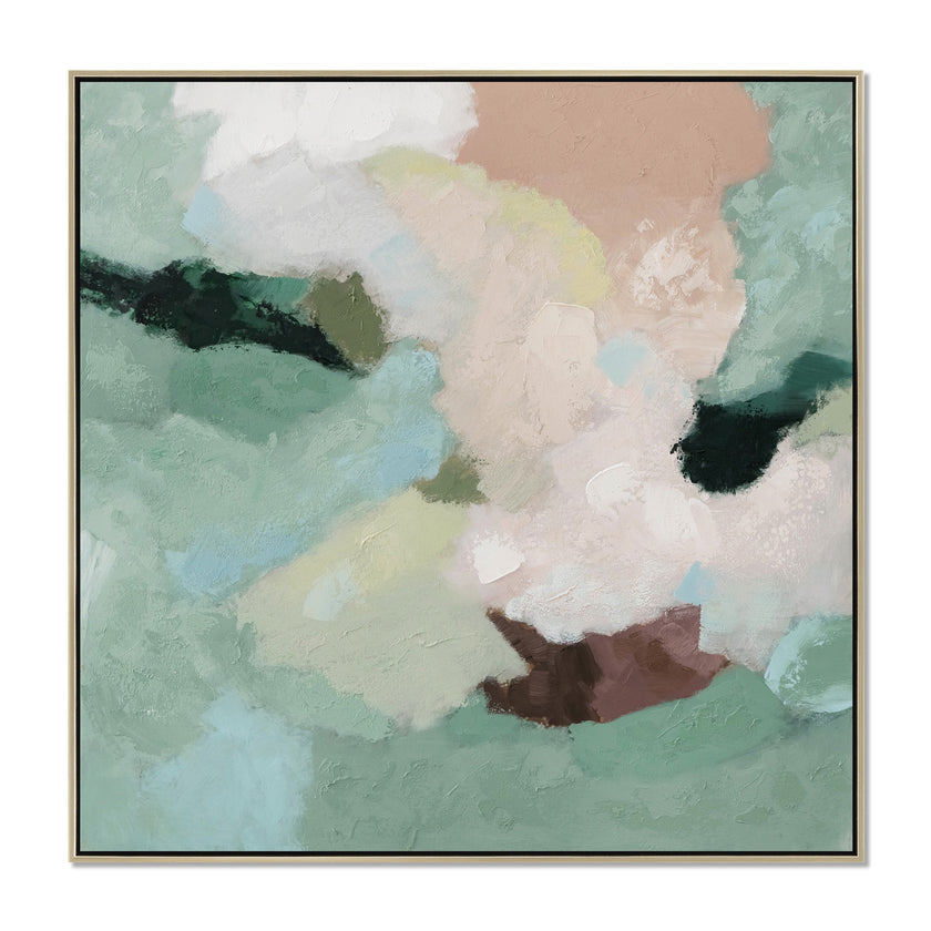 CAR12845-CLO 80 x 80cm Framed Canvas - Natural