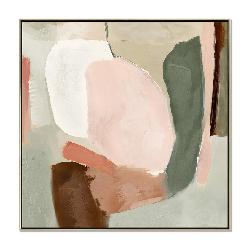 CAR12849-CLO 80 x 80cm Framed Canvas - Natural