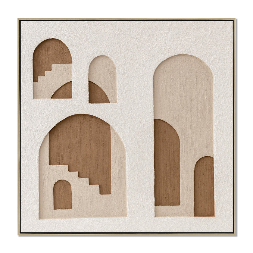 CAR12867-CLO 100 x 100cm Framed Canvas - Natural