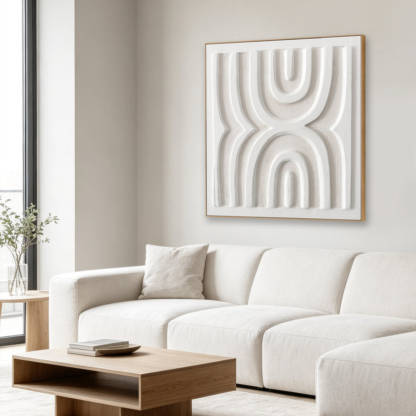 CAR12876-CLO 140 x 140cm Framed Canvas - Natural
