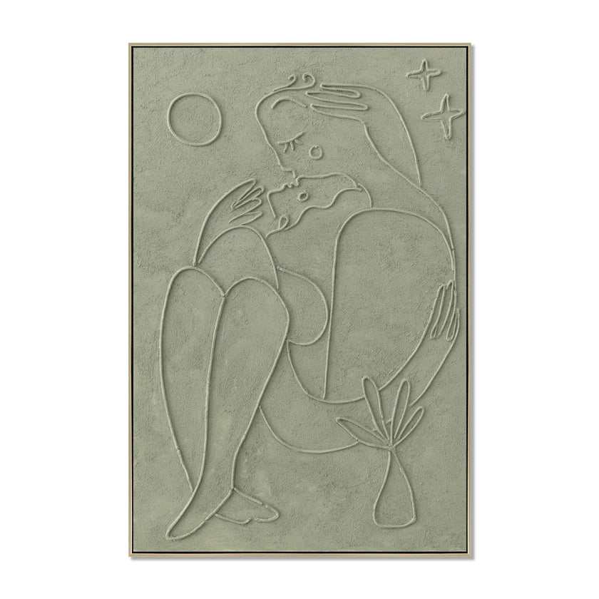 CAR12884-CLO Style A 80 x 120cm Framed Canvas - Natural