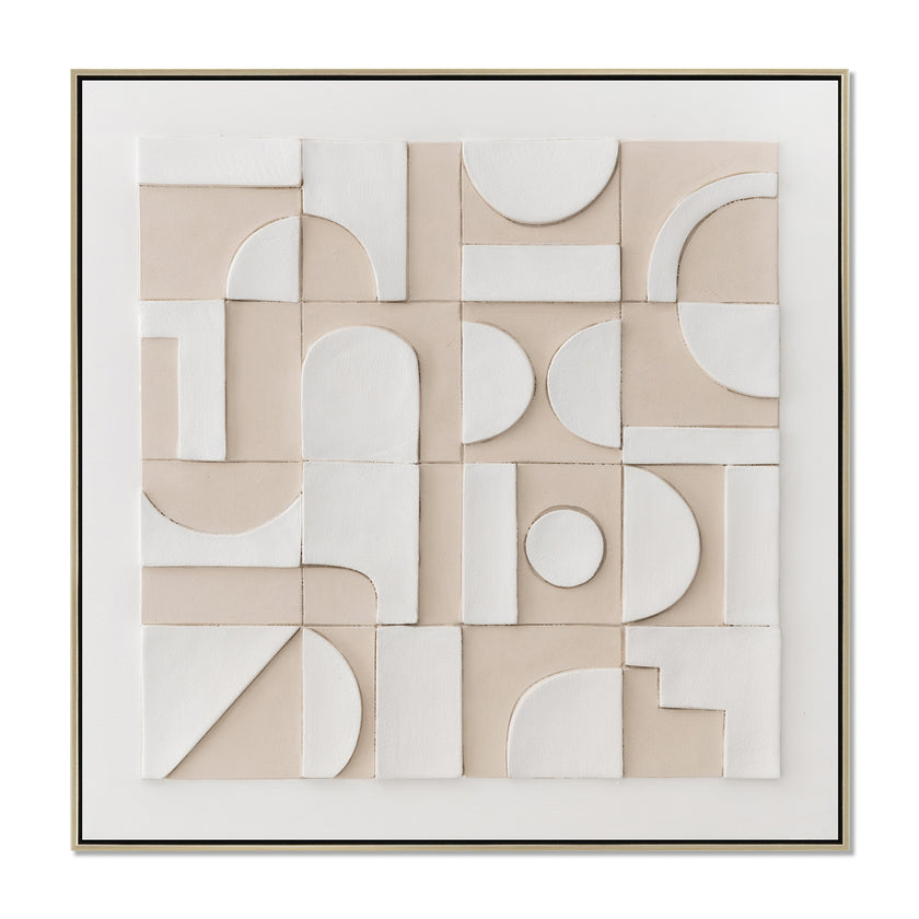 CAR12890-CLO 120 x 120cm Framed Canvas - Natural