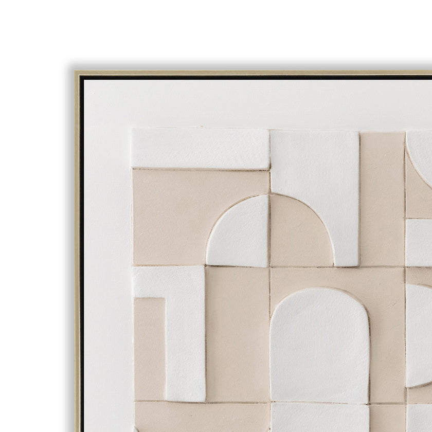 CAR12890-CLO 120 x 120cm Framed Canvas - Natural
