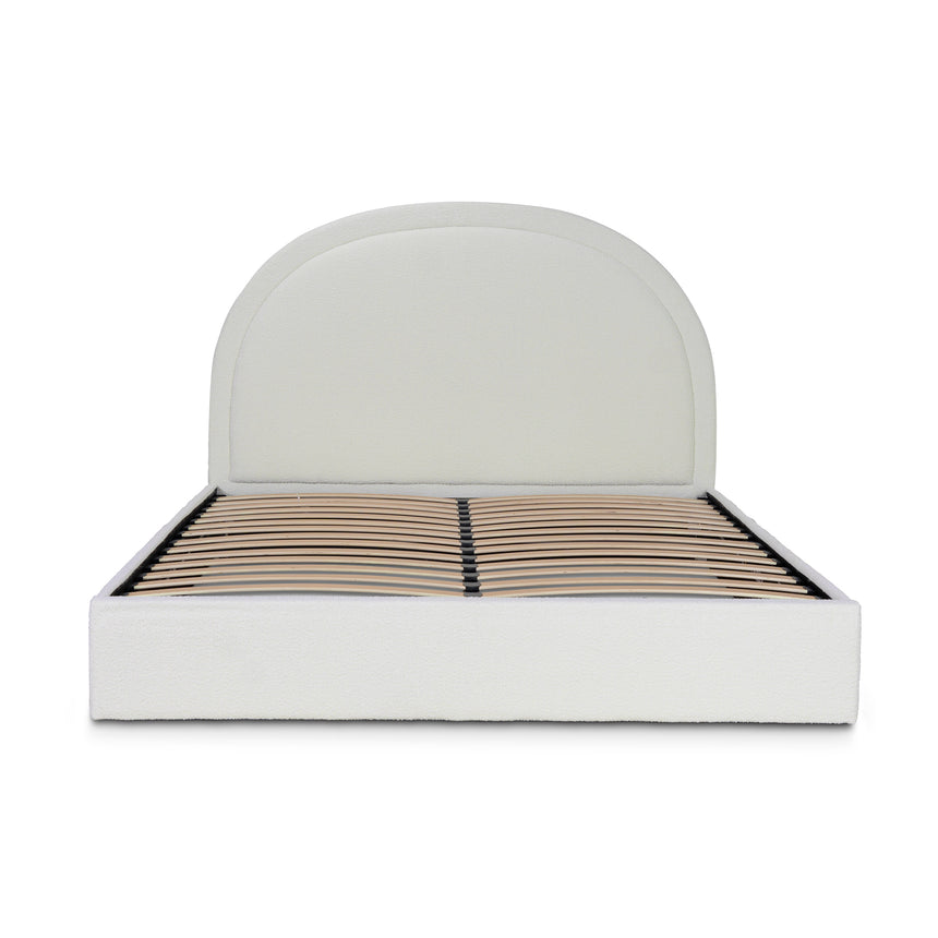 CBD10000-YO King Sized Bed Frame - Antique White Boucle with Storage