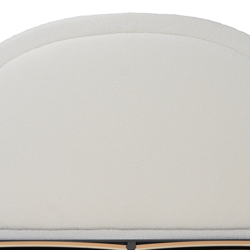 CBD10000-YO King Sized Bed Frame - Antique White Boucle with Storage